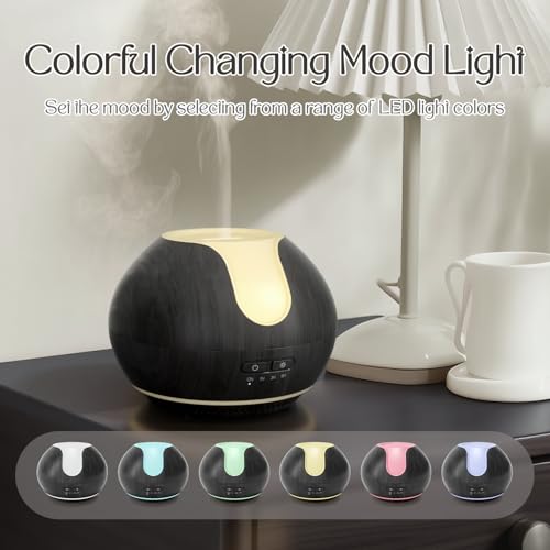 ARVIDSSON Essential Oil Diffuser, 200ml Aromatherapy Diffuser with Mood Light, Oil Diffusers for Home, Ultrasonic Diffuser for Essential Oils, Gift for Women - Dark Wood - Image 3