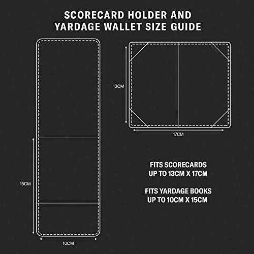 TORRO Golf Scorecard and Yardage Book Holder – Genuine Leather Golf Scorecard and Yardage Wallet with Pencil Loop (Black with Red Detail) by TORRO - Image 2