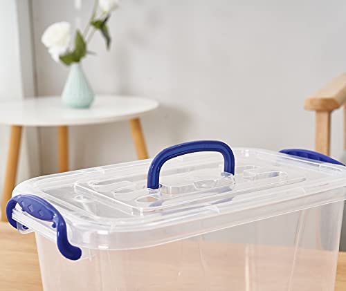 Yyqx 6-Pack Clear Plastic Storage Bin With Lids, Stackable Organizer Box With Latching Handle, 6.5L/7Quart #TOP3