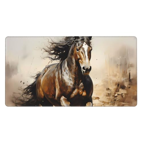 Tapis de souris XL motif cheval western HYTTER en caoutchouc antidérapant 40x75 cm