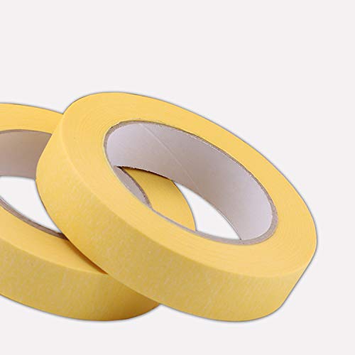 Lichamp 25Mm X 50M Yellow Automotive Masking Tape For Painting, Auto Body Masking Tape For Car Detailing, Yellow Painters Tape 1 Inch X 55 Yards X 2 Rolls #TOP6