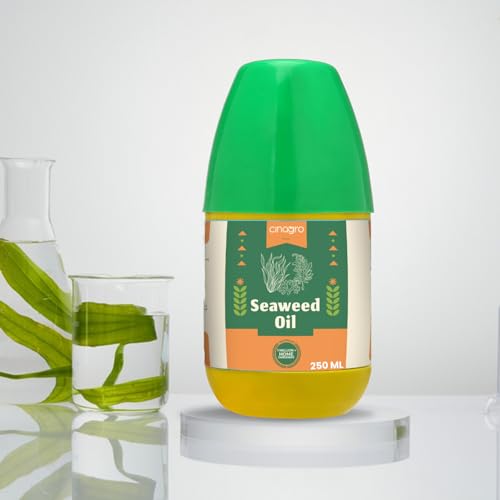 Cinagro Liquid Seaweed Concentrate for Plants 250 ml with Measuring Cup 125 ml, Fertilizer for All Indoor & Outdoor, Promoter for Food, Booster Liquid for all types of Plants