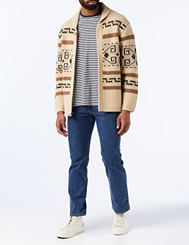 Pendleton, Men's Original Westerley Sweater, Tan/Brown, Small #TOP1