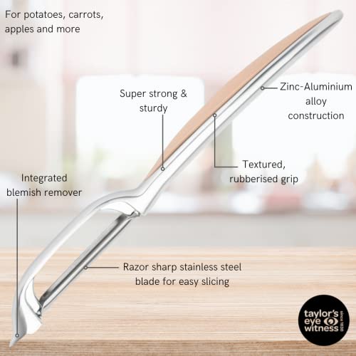 Premium Silver Straight Vegetable Peeler, Taylors Eye Witness, Great Kitchen Gadget - Image 4