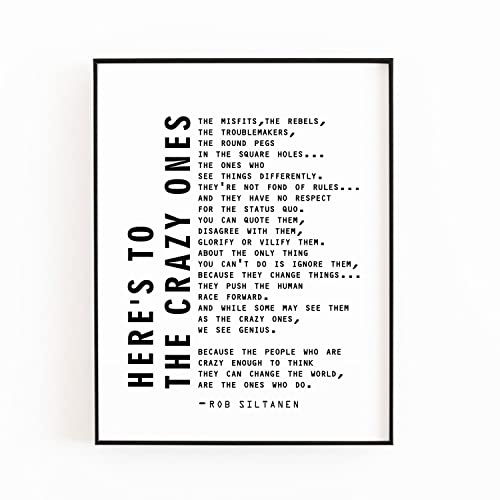 Tsdtuo Here'S To The Crazy Ones, The Misfits" Rob Siltanen Motivational Wall Art Print,- Unique Room Decorations For Office thumb #1