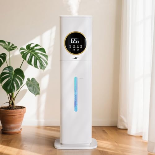 Humidifiers for Bedroom Large Room 8L Top Fill Ultrasonic Cool Mist Humidifier with Aroma Box 360 Nozzle Humidity Control Timer Auto Shut-Off Air Humidifier for Room Home Office&Plants(White)
