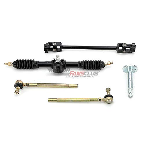 MotorFansClub 110cc Go Kart Steering Wheel Parts 443mm Tie Rod Rack Adjustable Shaft Kit Fit for Compatible With 110cc Go Kart