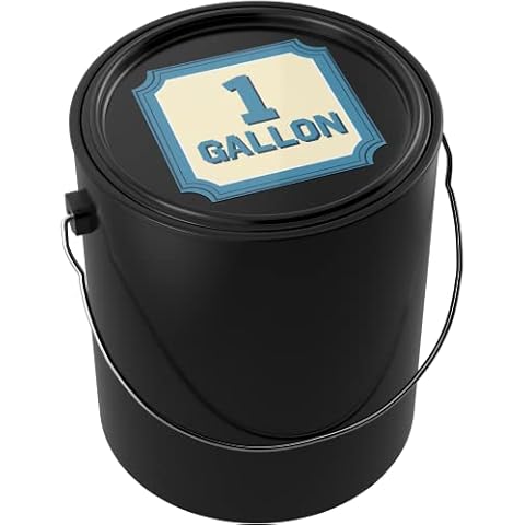 hBARSCI Plastic Paint Can (Black) - 1 Gallon Bucket w/Lid & Handle - Triple Lock Airtight Seal - Touchdown Bucket, Small Pail - Made from 100% USA Recycled Polypropylene Plastic Cover