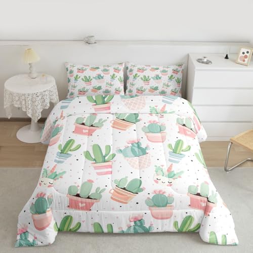 Image of Feelyou Cute Cactus Comforter Set for Girls Kids