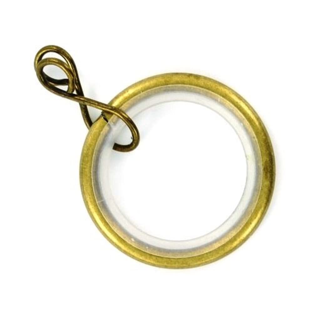 Merriway Antique Brass Bh05509 (24 Pcs) Silent Running Curtain Drapery Pole Rod Ring Loose Eye Inner Dimension 32Mm - Pack Of 24 Pieces