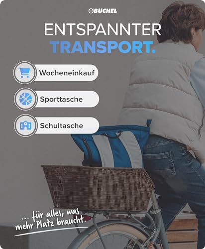 Büchel Fahrradkorb hinten aus hochwertigem Polyrattan I Fahrrad Korb für hinten inkl. Befestigungsmaterial. Fahrradkorb hinten groß I Fahrradkorb Kinder hinten I Schultaschen Korb, braun, Einheitsgröße