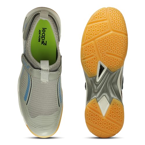 Image of Liberty leap7x NEWRACE-1E Black & Light Grey Sports Non Lacing Walking Shoes for Men