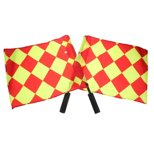 HEMOTON Referee Flags for Soccer 2pcs Corner Penalty Hand Signal Flags Lightweight Easy to Carry for Matches