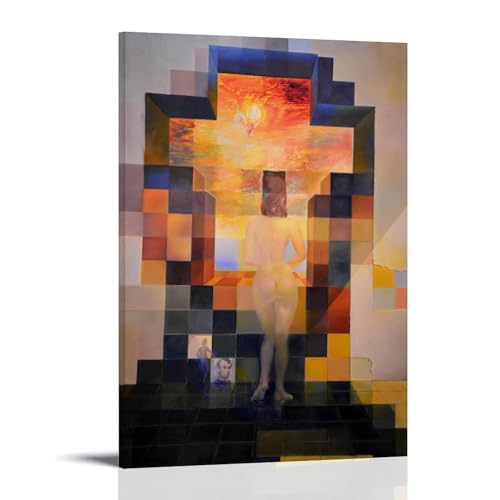 Impression d'art mural surréaliste Dali de qualité premium avec détails cubistes sur toile