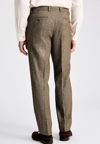 Men's Retro Herringbone Tweed Dress Trousers Slacks Streight Regular Fit Suit Pants for Men4