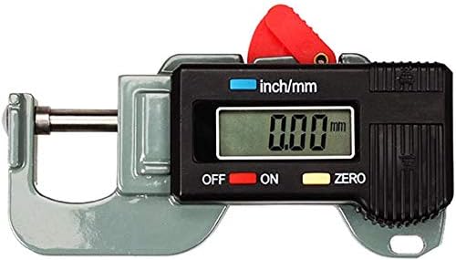 HONG111 Digital Thickness Gauges Mini Portable Horizontal Electronic Thickness Meter Measurement Measure Tool 0 to 12.7mm Caliper, 0.01mm Resolution, -0.03mm Accuracy (Grey Black)