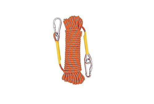 Jyvlucient Climbing Rope 8MM 10M Outdoor Rope Home Emergency Escape Rope Professional Climbing Rope Rappelling Abseiling Rope for Magnetic Fishing Hiking Caving Camping Rescue Tree Climbing