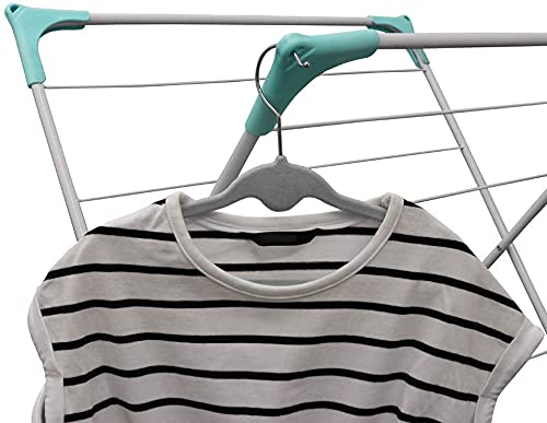 FotoStation 3-Tier Folding Clothes Airer – Versatile Indoor & Outdoor Metal Laundry Rack with 14M Drying Area in Grey - Image 3
