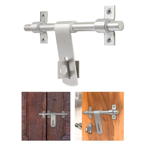 Image of Godrej Door Fitting | Aldrop Lock for Left & Right Handed Doors | Suitable for Main & Inner Doors of Residential & Commercial complexes | Size 16 x 250 mm | Satin Finish