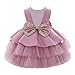 Baby Mädchen Kleid Kinder Prinzessin Partykleid Pailletten Schleife Formal Abendkleid Rückenfrei Hochzeitskleid Brautjungfer Festkleid Geburtstagskleid Taufkleid Ärmellos 2# Dunkelrosa 5-6 Jahre