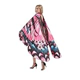 Facile à porter et à enlever et à porter : ce costume de papillon pour femme est léger et prend peu de place, de sorte qu'il peut être facilement mis dans votre poche. L'encolure est munie d'une fermeture Velcro, il suffit de mettre le col, puis d'enrouler la boucle élastique autour de votre doigt et de agiter doucement le bras, la cape papillon douce pour adultes vole comme des ailes de papillon et vous fait ressembler à une fée papillon.