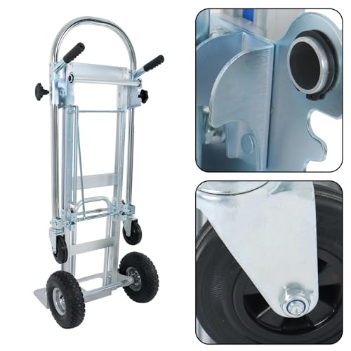 Carretilla plegable 3 en 1 aluminio 1000 libras 4 ruedas miniatura 7