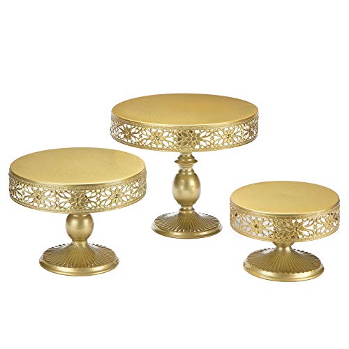 VILAVITA Set of 3 Cake Stands Round Modern Cake Stand Set Metal Cupcake