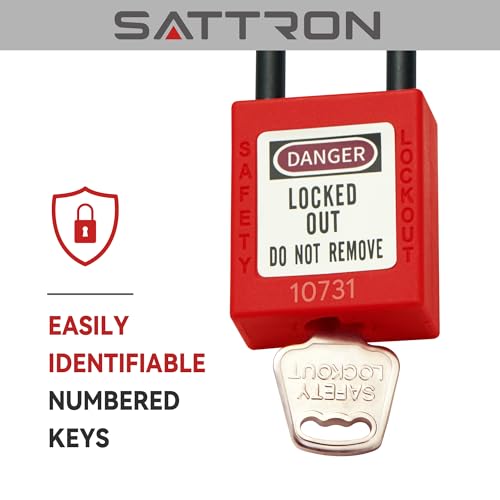 SATTRON Conjuntos de cadeados de bloqueio de segurança, compatíveis com OSHA, 5 fechaduras de identi