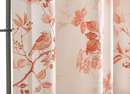 Maison D' Hermine Curtain 100% Cotton Curtains 50 Inch X 108 Inch 1 Panel Easy Hanging With A Rod Pocket & Loop For Kitchen, Office, Living Rooms & Home, Equinoxe - Terracotta - Spring/Summer #TOP1