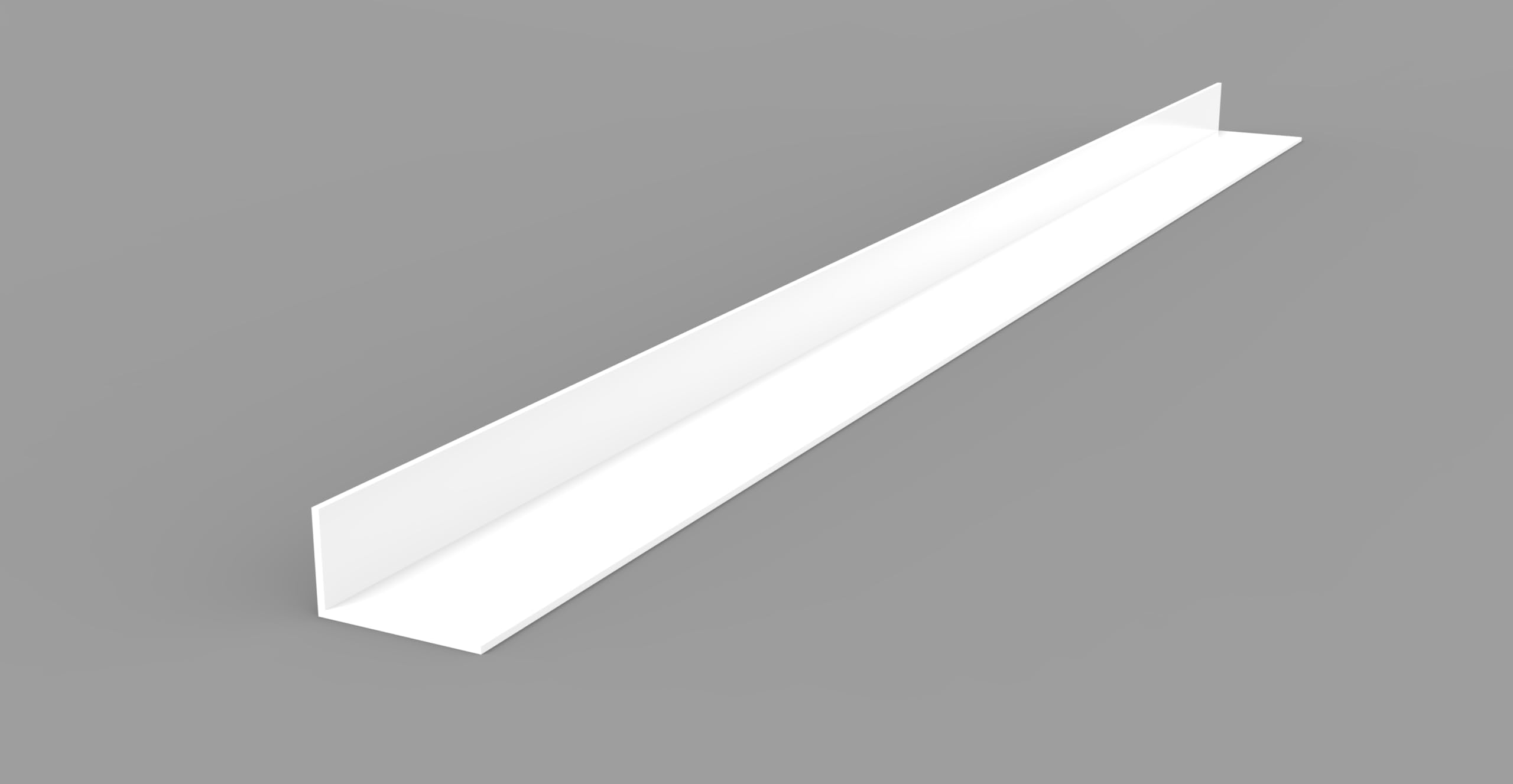 Angle en aluminium, 112 cm de long, 1,4 mm d'épaisseur, profil d'angle en L (laqué blanc, 40 mm x 20 mm)