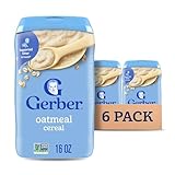 Gerber Single-Grain Oatmeal Baby Cereal, 16 Ounce (Pack of 6)