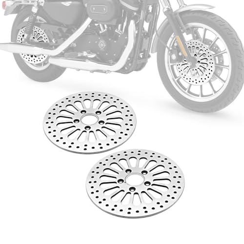 Disques de frein acier poli 29,2 cm et visserie chromée pour moto Dyna XL