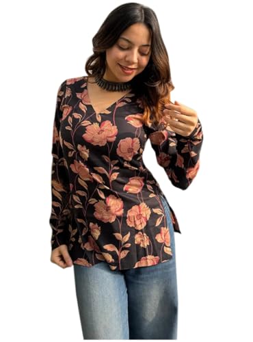 Image of ANNI Designer Cotton Short Kurti for Women | Stylish Kurti | Short Kurti Top | Casual Kurta for Women | Comfortable Cotton Kurtis for Womens
