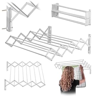KADAX Séchoir à linge mural, 60 cm, pour montage mural, extensible, peu encombrant, pour serviettes, corde de séchage pliable avec 6 échelons