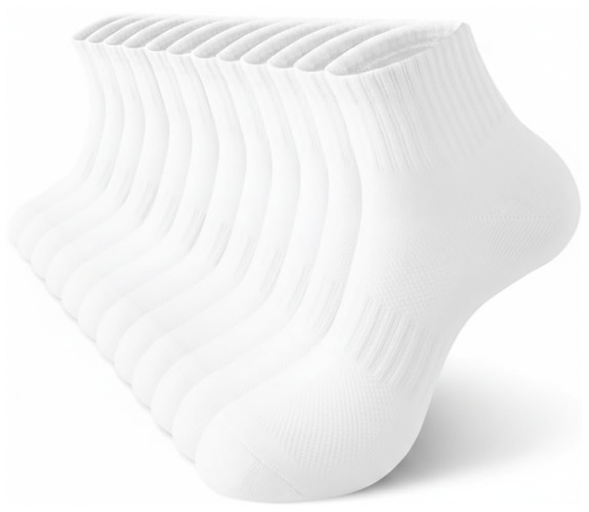 Womens Ankle Socks Cotton Mini Crew Socks Cushioned Running Gym Workout Socks for Women 6 Pairs