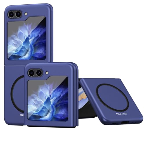 Ysnzaq Case for Samsung Galaxy Z Flip 5 5G 6.7" Compatible with Magsafe, Ultra Thin Military Grade Protection Magnetic Shockproof Phone Cover for Samsung Galaxy Z Flip5.QMS Blue