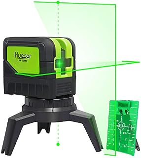 Cross Line Laser Level with 2 Plumb Dots - Huepar 9211G Green Beam