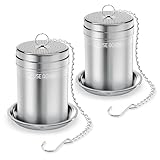 House Again 2 Pack Tea Infusers, Extra Fine Mesh Tea Strainers for Loose Tea, Updated Slim Threaded Lid & 304 Stainless Steel, Loose Leaf Tea Steeper for Brew Tea Spices & Seasonings