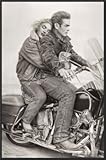 Framed James Dean & Marilyn Monroe (Motorcycle) 24x36 Movie Art Print