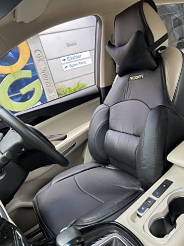 Image of ROGER CELERIO Comfort Lumbar Cushion Black (1 Piece) Multi Support, Synthetic Leather.