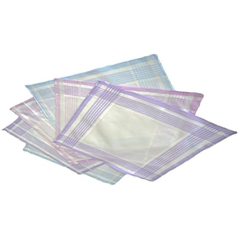 Passionelle 6 Pack Cotton Handkerchiefs with Stripes Cover