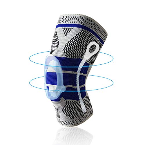 Knee Brace TAKIYA Knee Compression Sleeve Men Women Knee Support For Running Basketball Weightlifting Gym Workout Sports Grey-1 Medium
