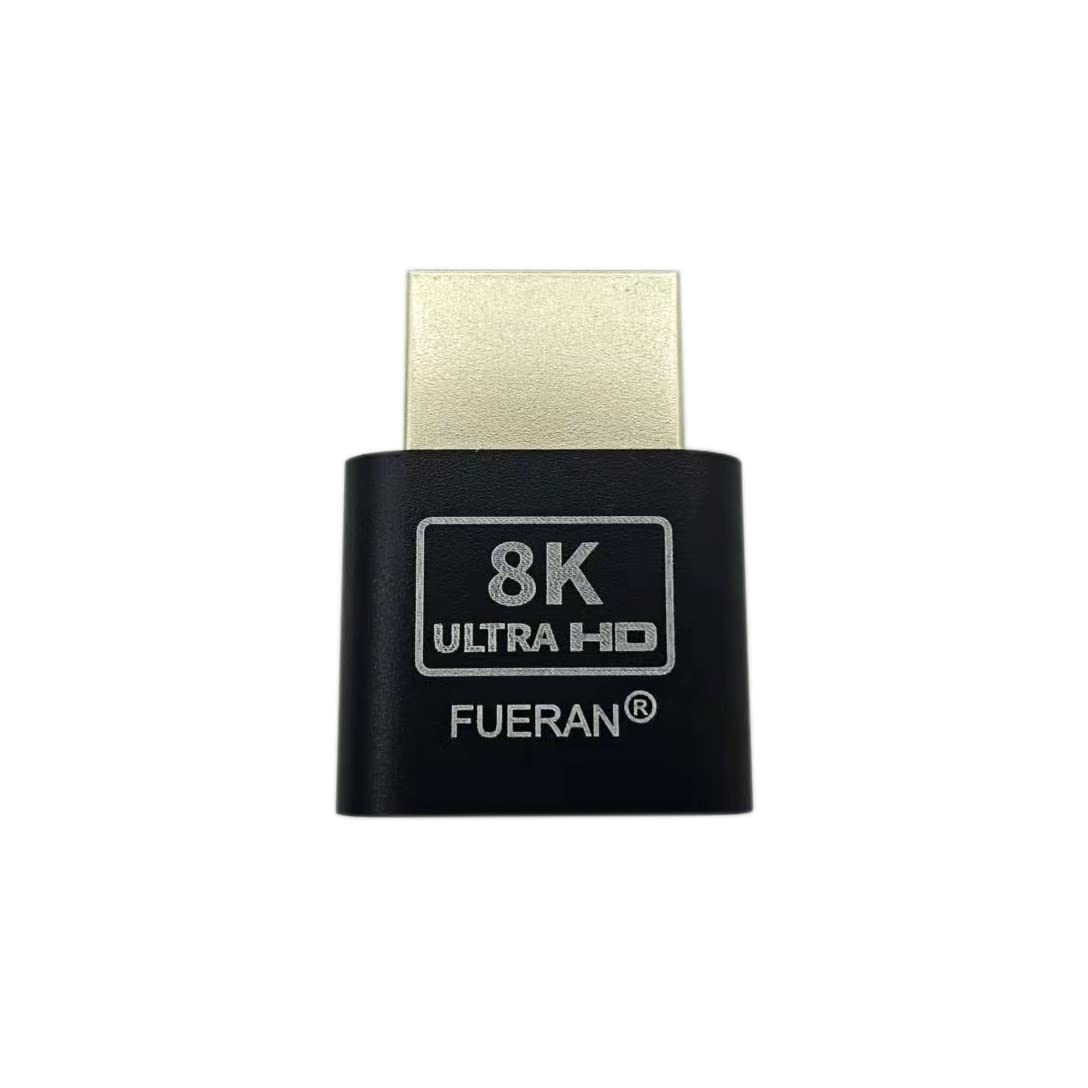 FUERAN 2K 4K 8K HDMI Dummy Plug-Virtual Monitor Display Emulator Headless Adapter 3840x2160@60Hz 1080@120HDR DVI EDID Emulator (2K-1080P-20P)