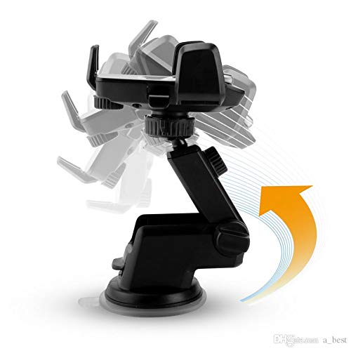 Soporte Universal Para Teléfono En Coche - Ventosa Y Pinza, 360° Ajustable, Para Parabrisas O Ventilación