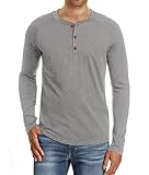 Camiseta de Manga Larga para Hombre Regular Camisa Ocio Color Sólido La Moda Blusa Superior Retro Henley Camisas 2019 Nuevo 10 Colores