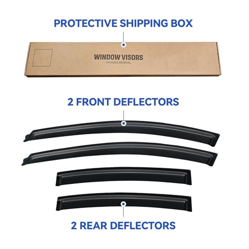 Image of Window Visors Rain Guards for 2007 2008 2009 2010 Chevy Aveo Sedan, Out-Channel Window Vent Wind Deflectors Visors Shades for 07 08 09 10 Chevy Aveo (Not for Hatchback)
