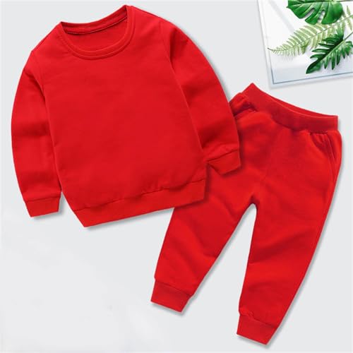 Toddler Baby Boys Girls Sweatsuit Sets Candy Solid Color 2 Peice Outfit Kids Sports Sweatpants Sweatshirts Suits2