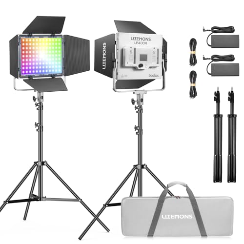 GODOX LP400R-K2 LITEMONS LED Light Panel Kit, Lp400r Kit 36W godox 2 Panels lp400r for Video Studio (LP400R-K2)