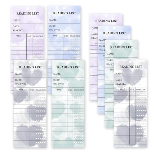 80 Pcs Reading List Bookmark 3 x 8 Inch Reading