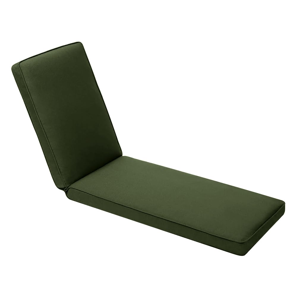 EXZFW Sun Lounger Cushion Waterproof,Garden Recliner Chair Cushion,Comfortable Sunbed Cushions,Sun Lounger Cushion Pad Replacement Garden In/Outdoor Recliner Chair Seat Pads,Green 38,203x66x3cm